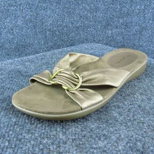 Easy Spirit Portricheys Women Slide Sandal Shoes Gold Leather‎ Size 6.5 Medium